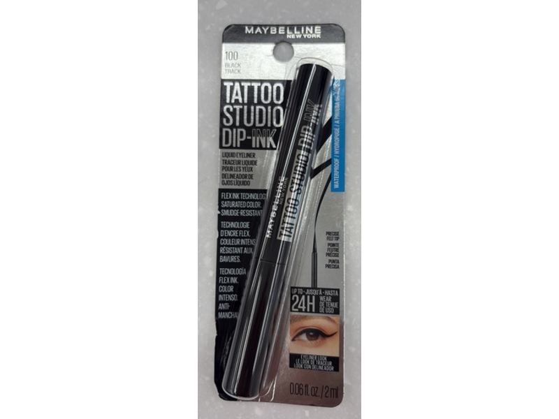 Maybelline New York Tattoo Studio Dip-Ink Liquid Eyeliner, 100 Black Track, 0.06 fl oz/2 mL