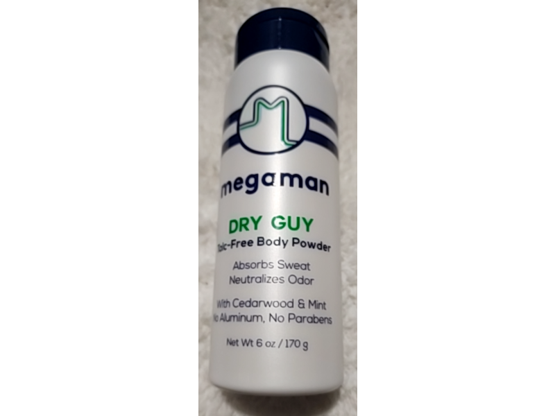 Megaman Dry Guy Body Powder, Cedarwood & Mint, 6 oz/170 g
