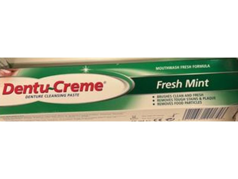 Dentu-Creme Denture Cleansing Paste, Fresh Mint, 75 mL