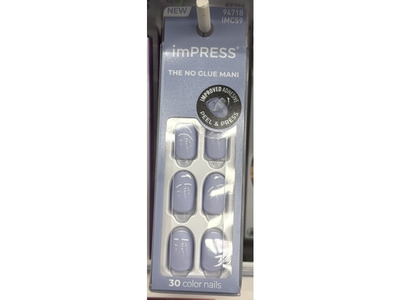 imPRESS Peel & Press Color Nails, The Answer Light Blue, Count 30 94718 IMC 59