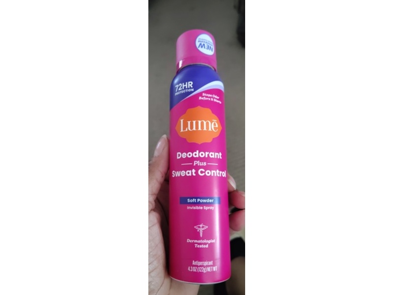 Lume Deodorant Plus Sweat Control Antiperspirant, Soft Powder, 4.3 oz/122 g