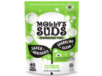Molly's Suds Dishwasher Pods, Citrus, 22.22 oz/0.63 kg, 45 Pods - thumbnail 1
