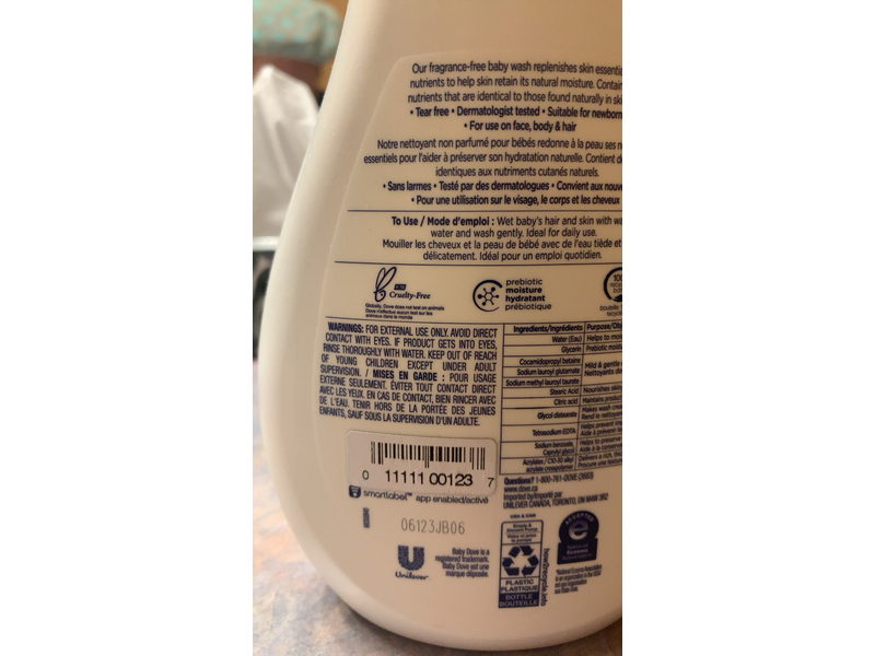 Baby Dove Sensitive Skin Care Wash, 20 oz/591 mL