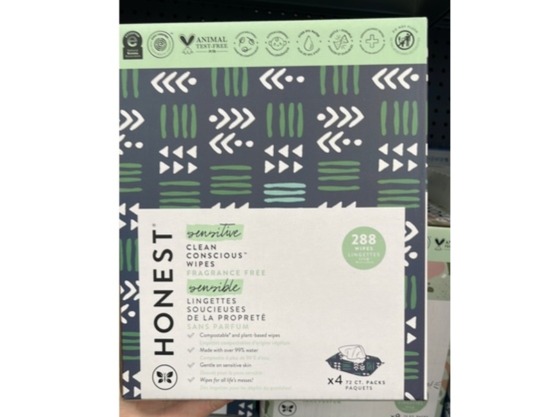 The Honest Company Sensitive Clean Conscious Wipes, Balance Blues, Fragrance Free, 288 Count