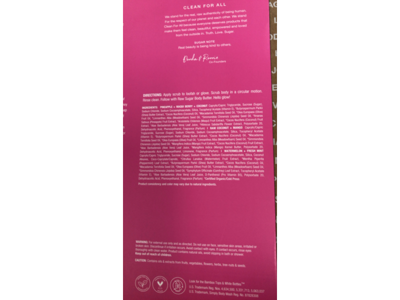 Raw Sugar Raw Glow Three Body Scrubs, 3 oz/85 g, 3 Piece