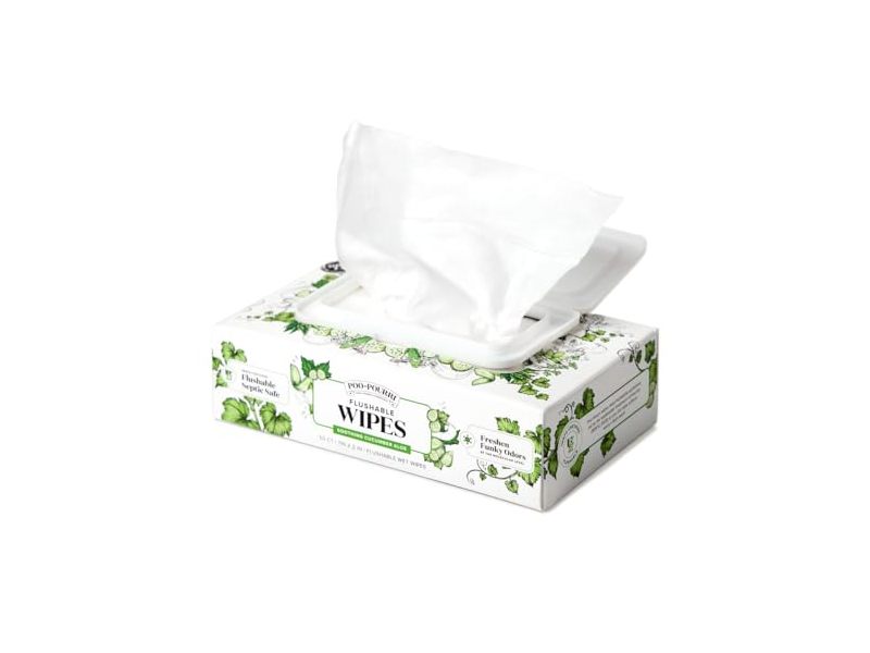 Poo Pourri Flushable Wipes, Soothing Cucumber Aloe, 50 Count