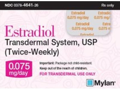 Estradiol Transdermal System, USP, 0.075 mg, Mylan (Rx)