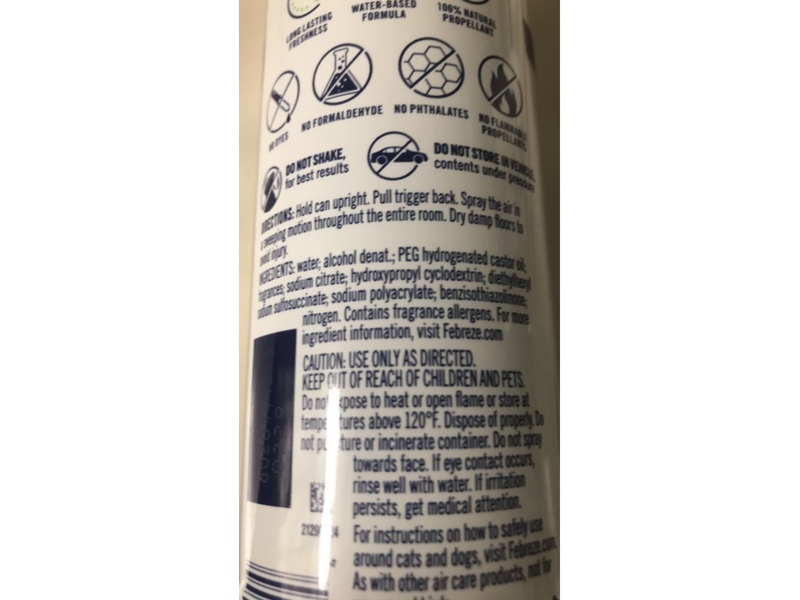 Febreze Heavy Duty Crisp Clean Air Mist, 8.1 oz/230 g, Pack Of 6