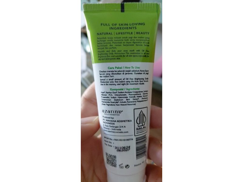 Azarine Spa & Cosmetics Oil Free Brightening Moisturizer, 40 mL