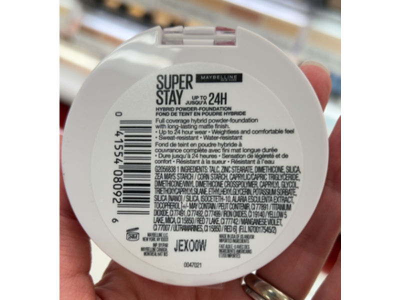 Maybelline Super Stay Hybrid Powder-Foundation, 102, 0.21 oz/6 g