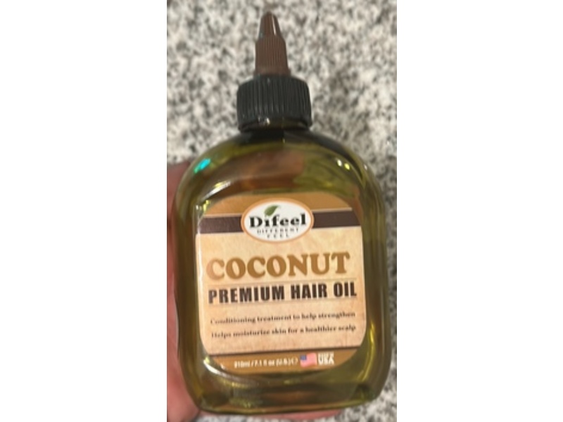 Difeel Premium Natural Hair Oil, Coconut, 7.1 fl oz/210 mL