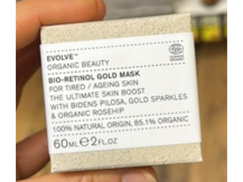 Evolve Organic Beauty Bio-Retinol Gold Face Mask, 2 fl oz/60 mL