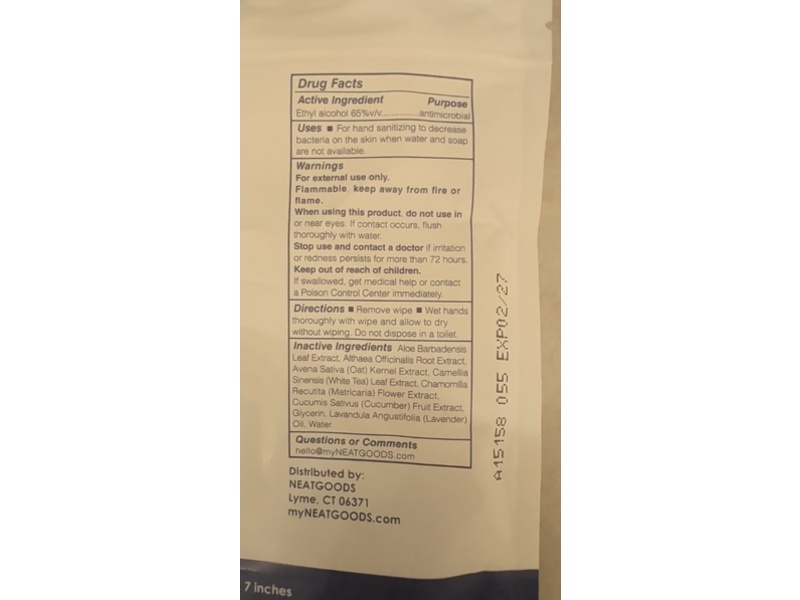 Neatwipes Hand Sanitizing Wipes, Lavender, 24 Count