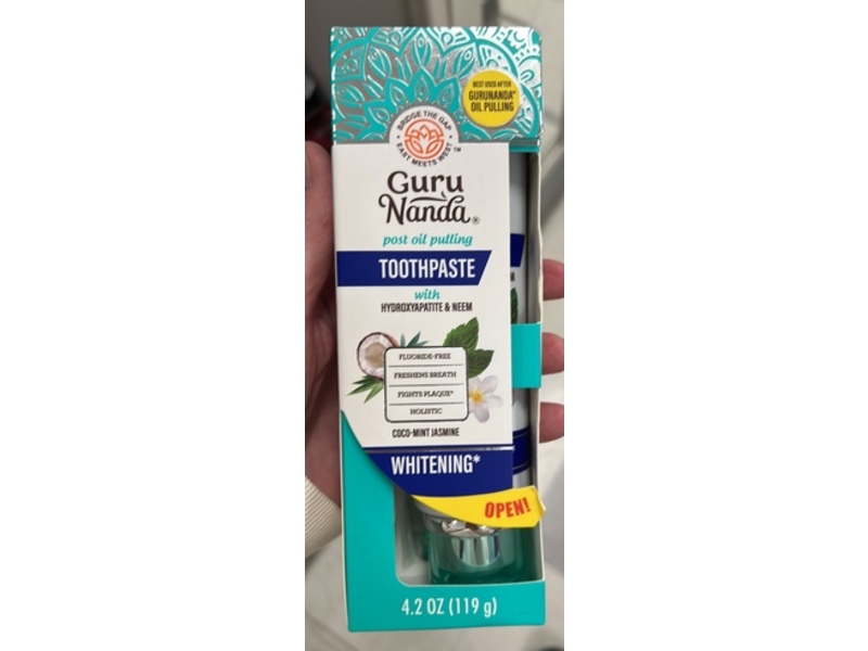 Guru Nanda Whitening Toothpaste, Hydroxyapatite & Neem, 4.2 fl oz/119 g