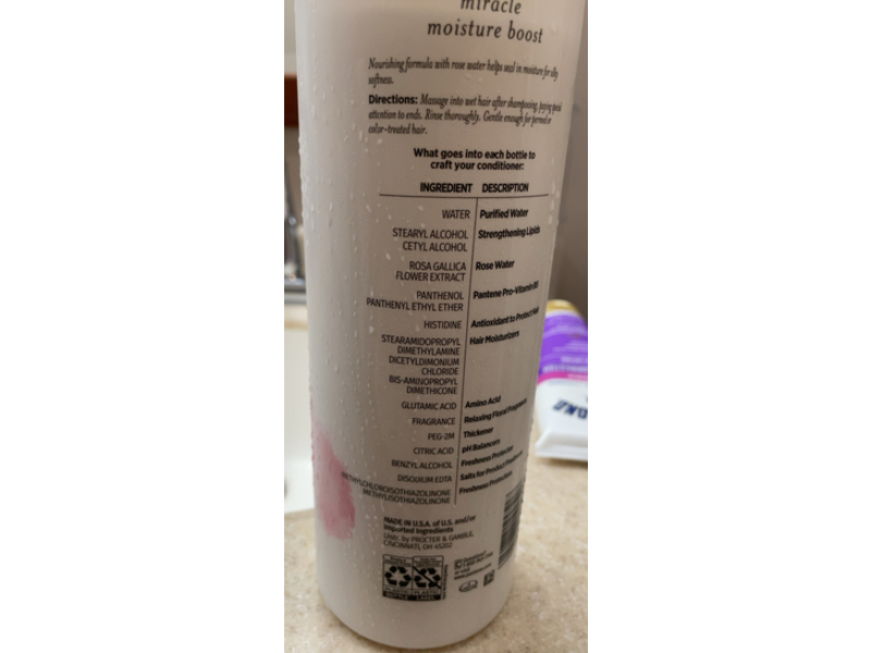 Pantene Miracle Moisture Boost Conditioner, 30 fl oz/888 mL