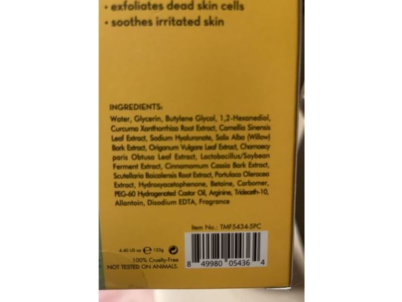 The Creme Shop Fusion Sheet Mask, Turmeric & Matcha, 5 Sheets Set