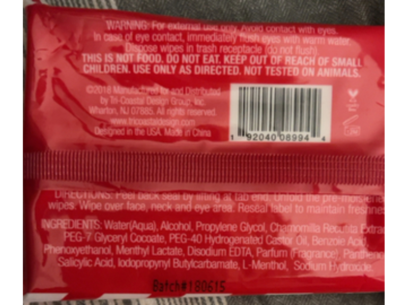 Simplepleasures Merry & Bright Face Wipe, 3.24 fl oz/96 mL