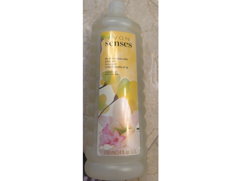 Avon Sences Bubble Bath, Lily Honeysuckle, 24 fl oz/700 mL