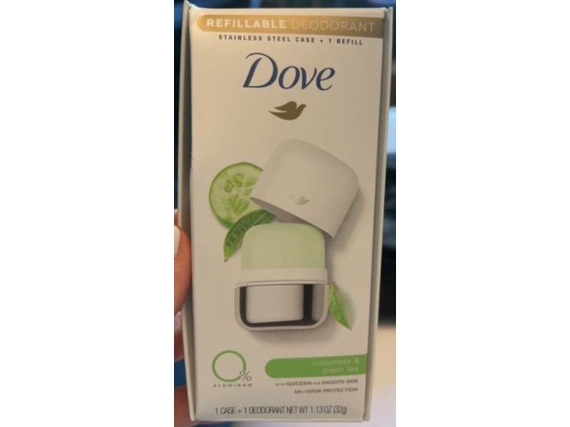 Dove Refillable Deodorant, Cucumber & Green Tea, 1.13 oz/32 g