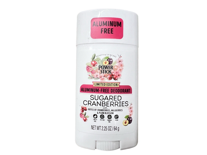 Beauty & Skincare Power Stick Deodorant, Sugared Cranberries, Aluminum Free, 2.25 oz/64 g