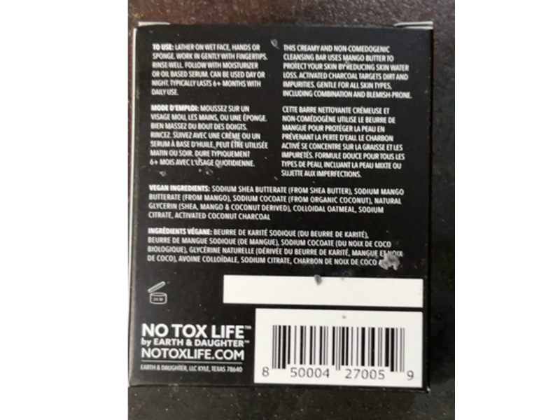 No Tox Life Onyx Detoxifying + Cleansing Facial Bar, 1.975 oz/56 g