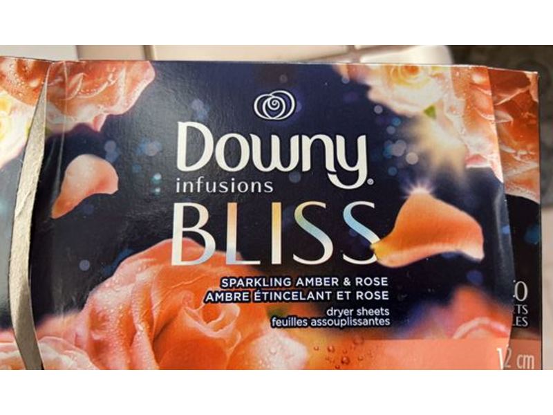 Downy Infusion Bliss Dryer Sheets, Sparkling Amber & Rose, 160 Count