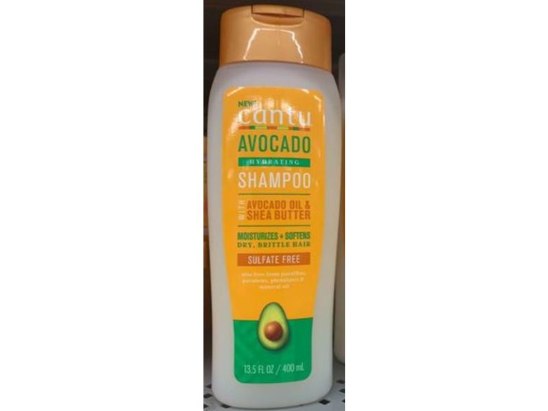 Cantu Avocado Hydrating Shampoo, Avocado Oil & Shea Butter, Sulfate Free, 13.5 fl oz/400 mL