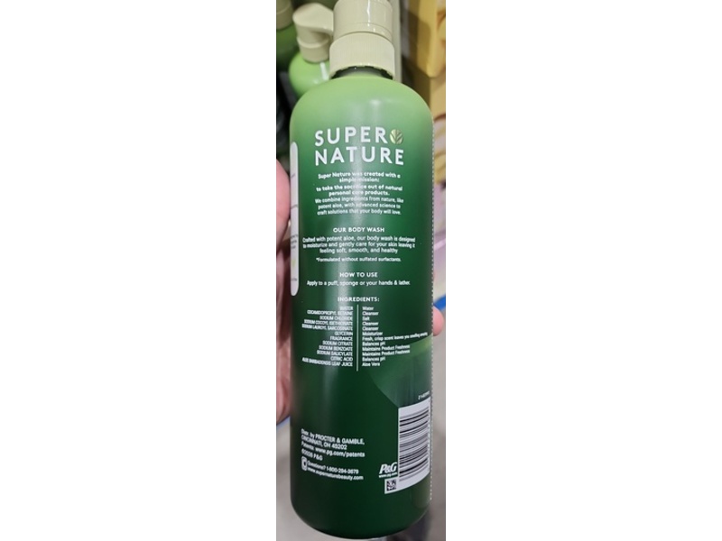 Super Nature Gentle Moisturizing Body Wash, Aloe, 30 fl oz/887 mL