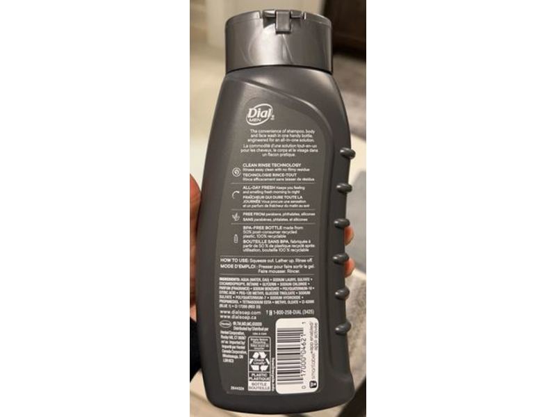 Dial Men Hair+Body+Face Wash, Ultimate Clean, 21 oz/591 mL