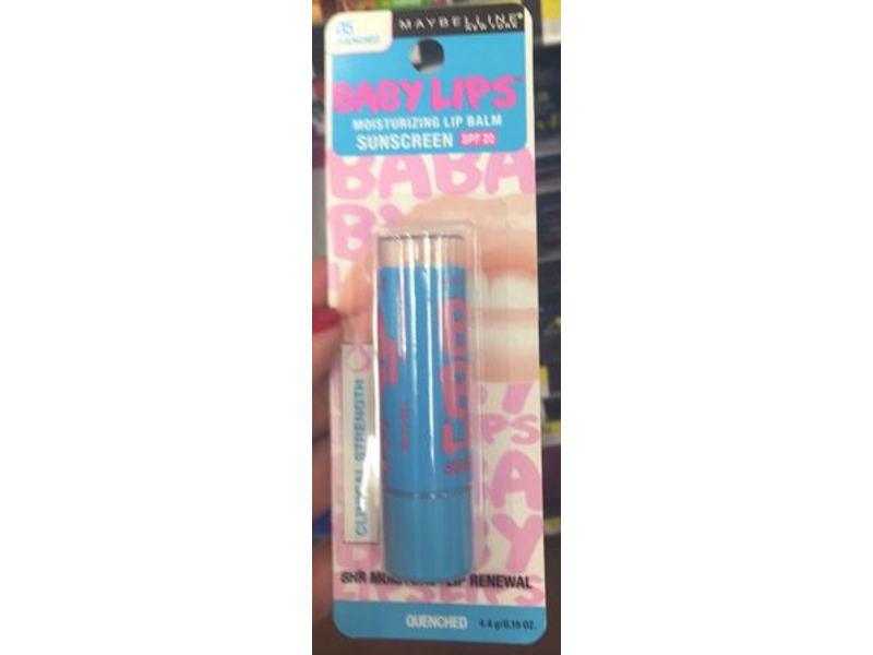 Maybelline New York Baby Lips Moisturizing Lip Balm, Quenched, SPF 20, 0.15 oz/4.4 g
