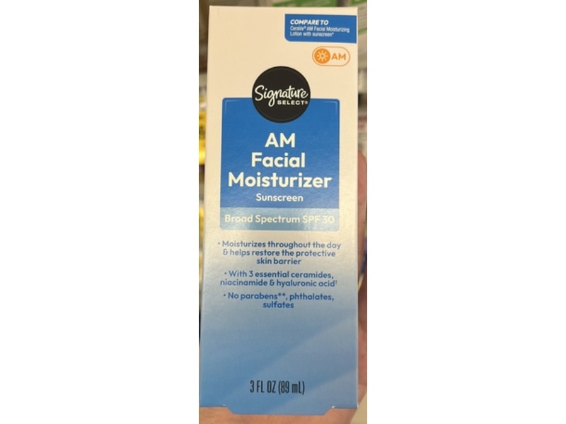 Signature Select AM Facial Moisturizer Sunscreen, SPF 30, 3 fl oz/89 mL