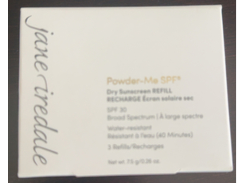 Jane Iredale Powder-Me Dry Sunscreen Refill, SPF 30 Translucent, 0.26 oz/ 7.5 g, 3 Count