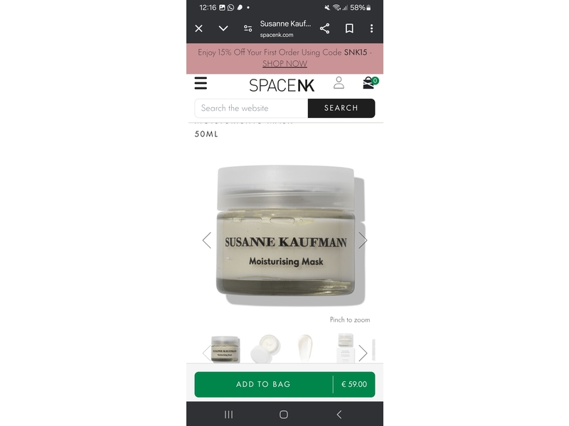 Susanne Kaufman Moisturising Mask, 50 mL