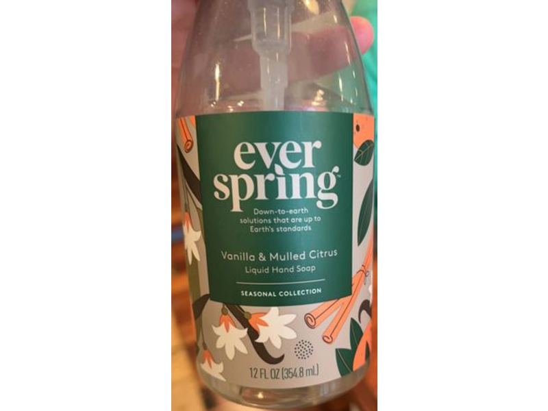 Ever Spring Liquid Hand Soap, Vanilla & Mulled Citrus, 12 fl oz/354.8 mL