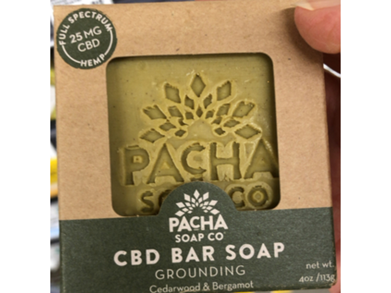 Pacha Soap Co CBD Bar Soap, Cedarwood & Bergamot, 4 oz/113 g