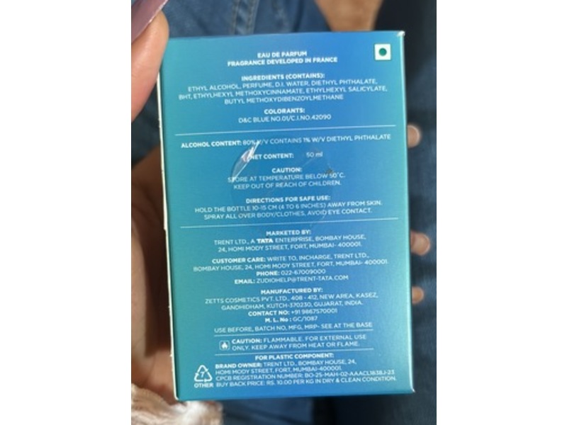 Zudio Eau De Parfum, Beach Break, 50 mL