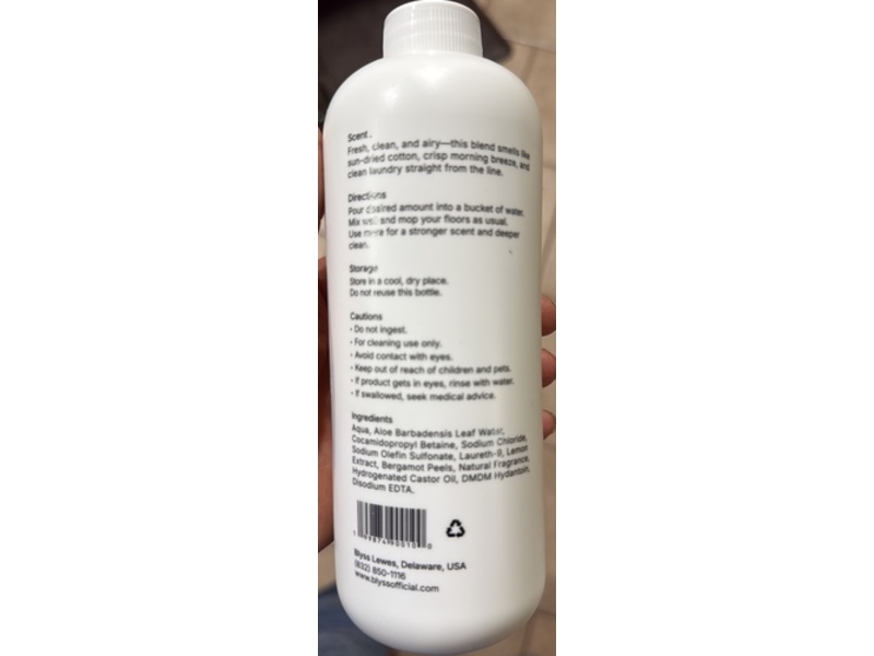 Blyss Sunwashed Linen Mop Concentrate, 16.9 fl oz/500 mL