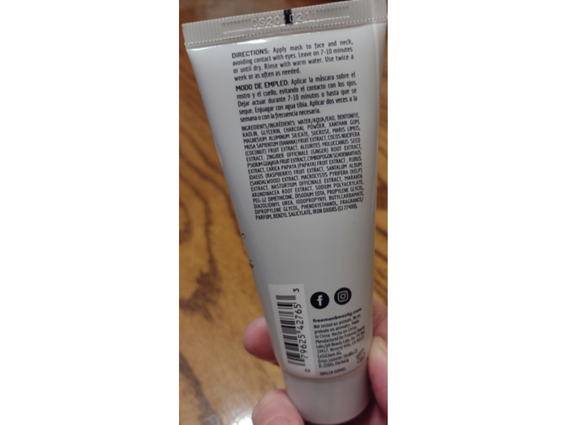 Freeman Detoxifying Mud Mask, Charcoal + Black Sugar, 1.5 fl oz/44 mL