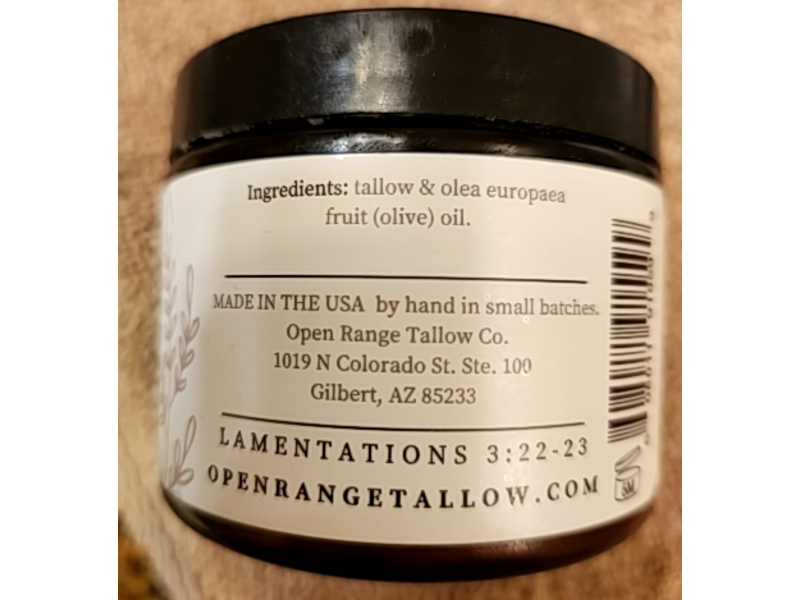 Open Range Tallow Co Whipped Tallow Lip Balm, 3.3 oz
