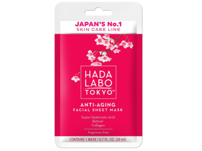 Hada Labo Tokyo Anti-Aging Facial Sheet Mask, 0.7 fl oz/20 mL, 1 Count