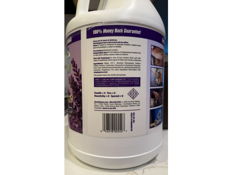 Simple Green All-Purpose Cleaner, Lavender Scent, 3.78 L