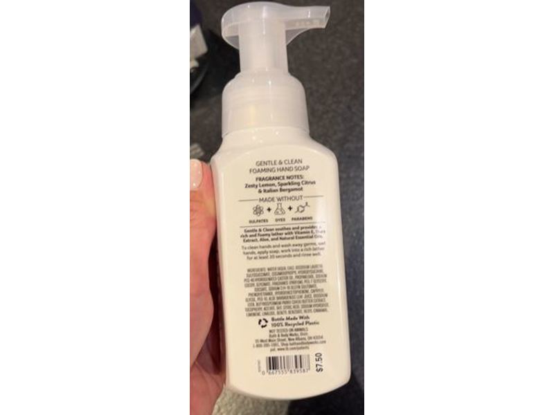 Bath & Body Works Gentle & Clean Foaming Soap, Kitchen Lemon, 8.75 fl oz