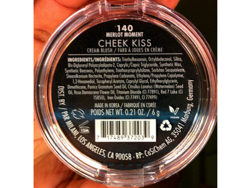 Milani Cheek Kiss Cream Blush, 140 Merlot Moment, 0.21 oz/6 g