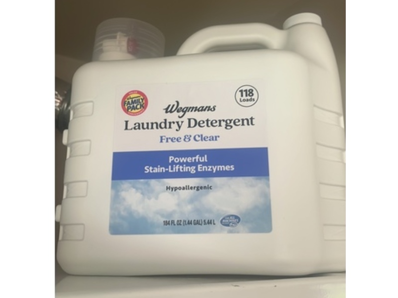 Wegmans Laundry Detergent, Free & Clear, 118 Loads, 184 fl oz/5.44 L