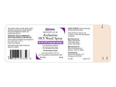 Azelastine HCl Nasal Spray 0.1%, 390 mL, Ascend Laboratories (RX)