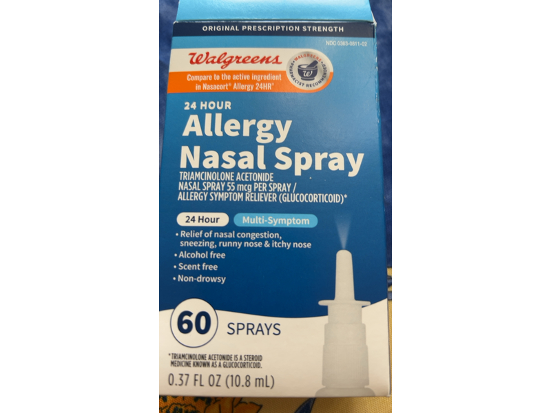 Walgreens 24 hour Allergy Nasal Spray, 0.37 fl oz/10.8 mL