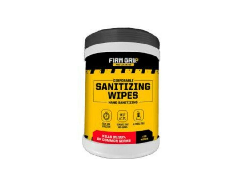 Firm Grip Disposable Hand Sanitizing Wipes, 100 Wipes