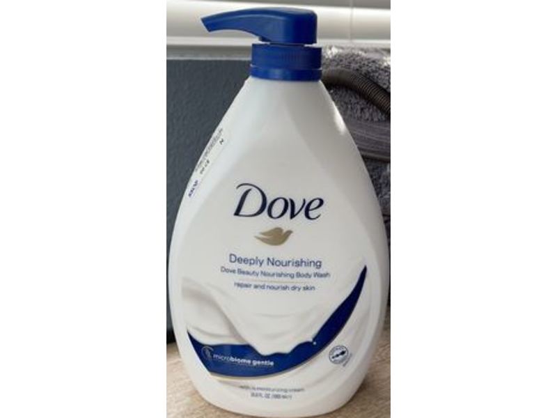Dove Deeply Nourishing Body wash, Microbiome Gentle, 33.8 fl oz/1 L