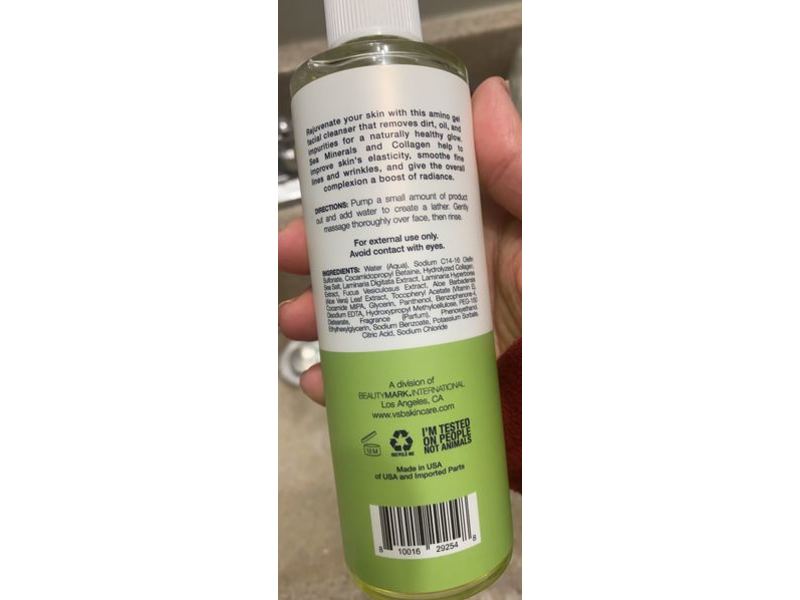 Vitamins & Sea Beauty Amino Gel Facial Cleanser, Sea Minerals Collagen, 8 fl oz/237 mL