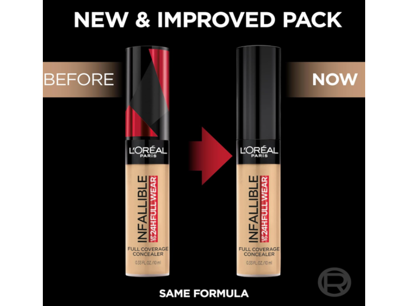 L'Oreal Paris Infallible Full Coverage Concealer, 395 Walnut, 0.33 fl oz/10 mL